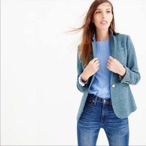 J Crew Campbell Blue Herringbone Blazer 00